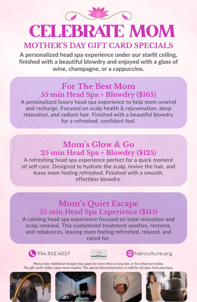 Mother's Day Head Spa Specials in Pembroke Pines Hair Salon.